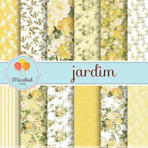 Papel Digital - Jardim (amarelo) 1