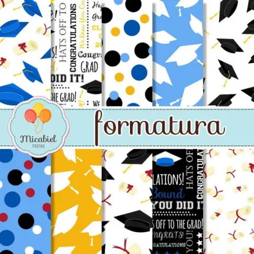 Papel Digital - Formatura 2019 (azul)