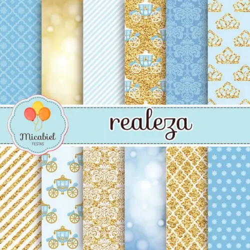 Papel Digital - Realeza (azul) 1