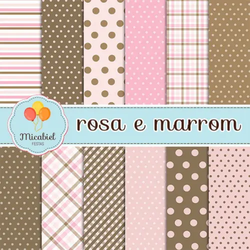 Papel Digital - Rosa e Marrom 2
