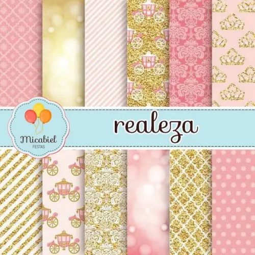 Papel Digital - Realeza (rosa) 1