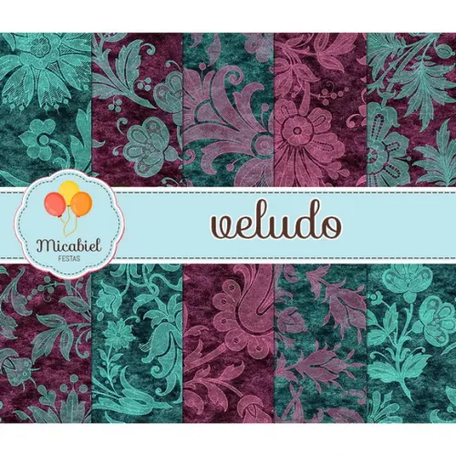 Papel Digital - Veludo (floral) 2