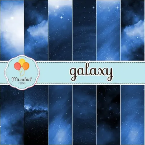 Papel Digital - Galaxy (azul) 1