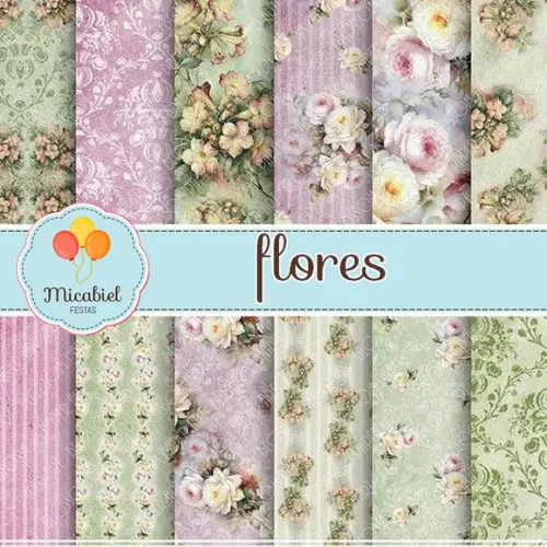 Papel Digital - Flores (vintage) 1