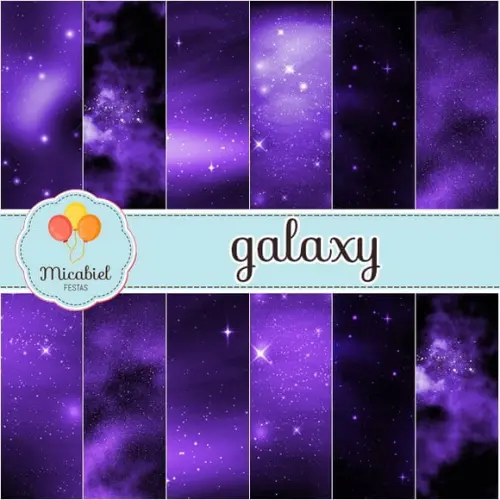 Papel Digital - Galaxy (roxo) 1