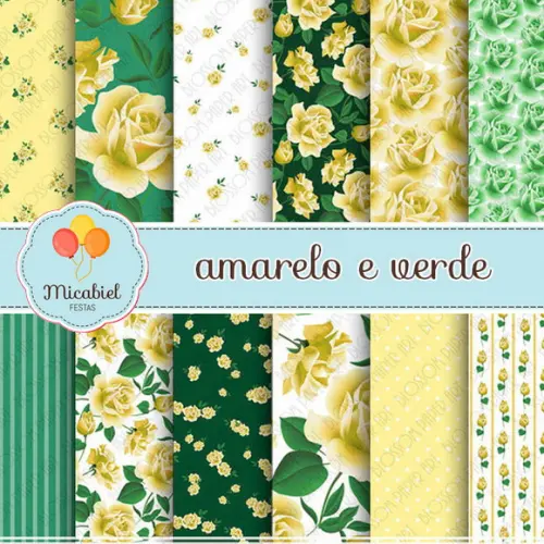 Papel Digital - Amarelo e Verde 1
