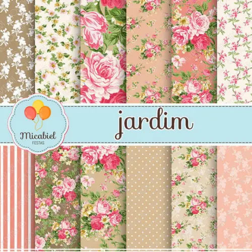 Papel Digital - Jardim (chocolate) 2