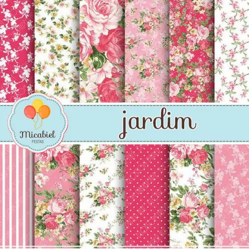 Papel Digital - Jardim (coral) 1