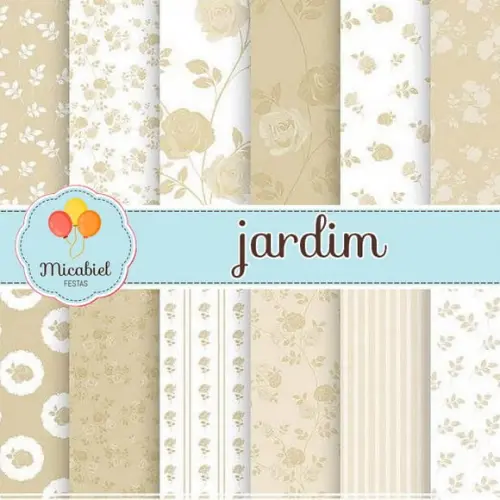 Papel Digital - Jardim (champagne) 1