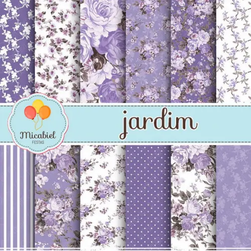 Papel Digital - Jardim (azul) 1