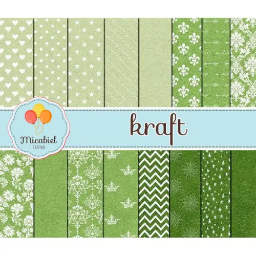 Papel Digital - Kraft (verde) 1
