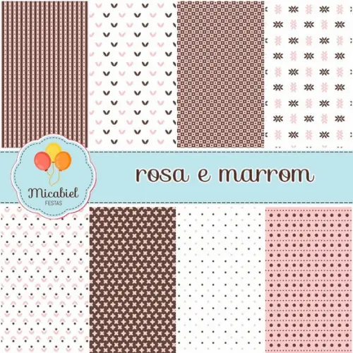 Papel Digital - Rosa e Marrom 3