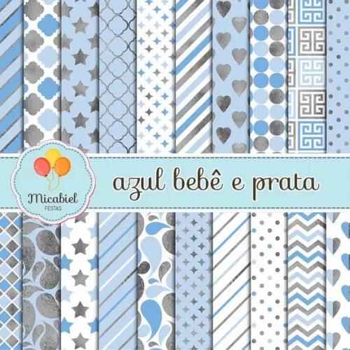 Papel Digital - Azul e Prata 2