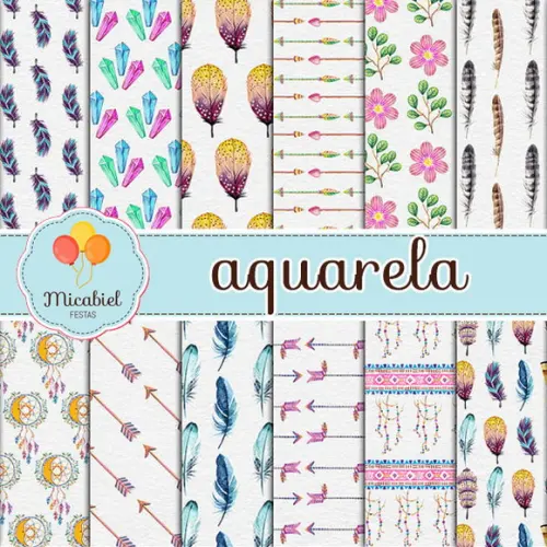 Papel Digital - Aquarela (bohemia) 1
