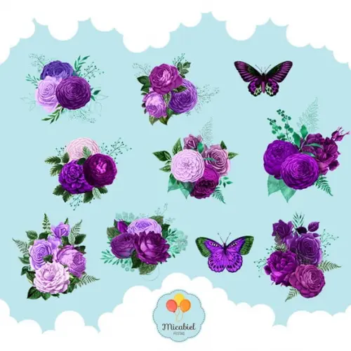 Clipart - Flores (roxo) 1