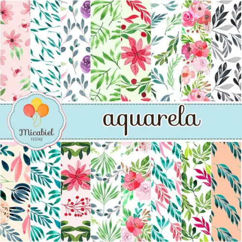 Papel Digital - Aquarela (floral) 4