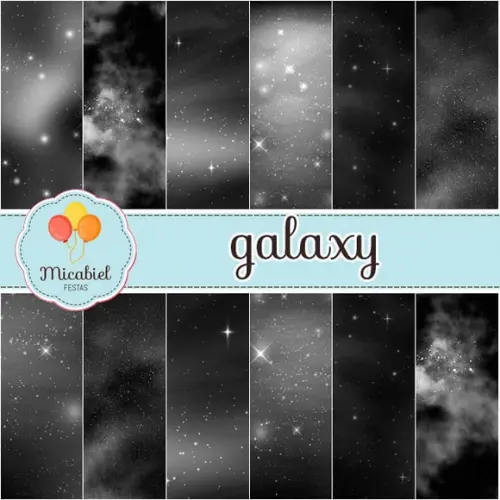 Papel Digital - Galaxy (preto) 1