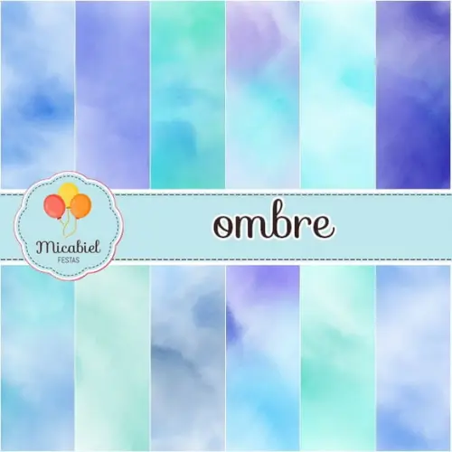 Papel Digital - Ombre (azul) 1