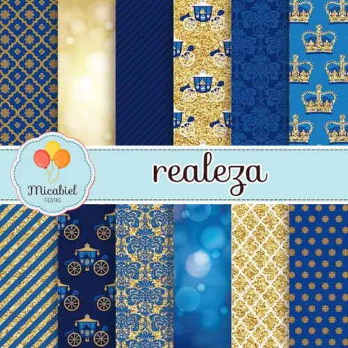 Papel Digital - Realeza (navy) 1