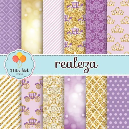 Papel Digital - Realeza (lilás) 1