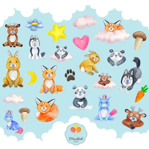 Clipart - Aquarela (animais) 1