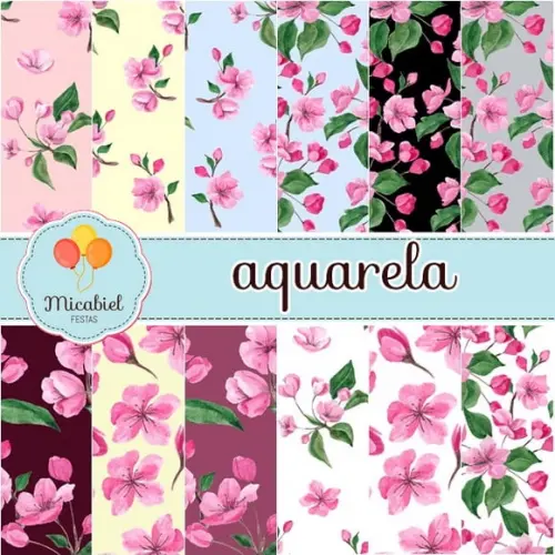 Papel Digital - Aquarela (floral) 5