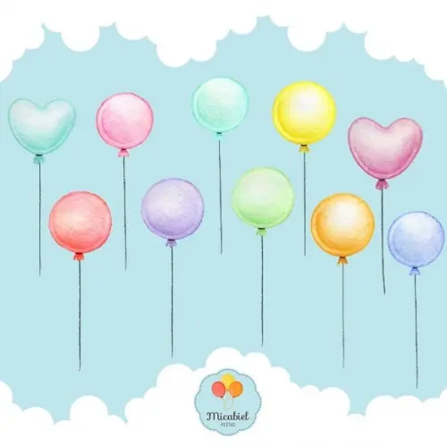 Clipart - Aquarela (balões) 1