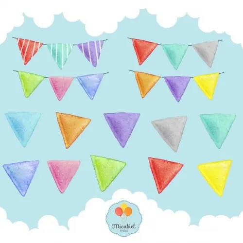Clipart - Aquarela (bandeirinhas) 1