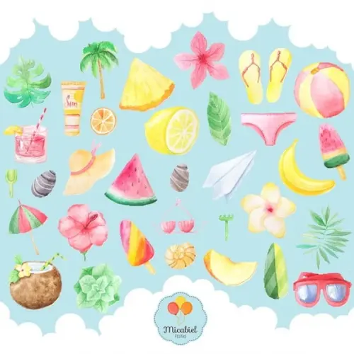 Clipart - Aquarela (verão) 1