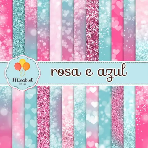 Papel Digital - Rosa e Azul 2
