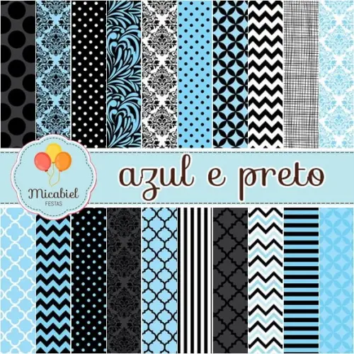 Papel Digital - Azul e Preto 1