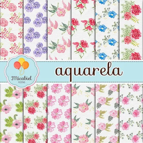 Papel Digital - Aquarela (floral) 2