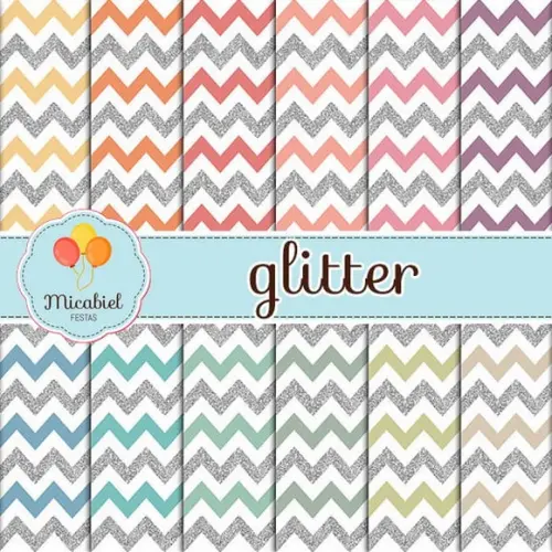 Papel Digital - Glitter (chevron) 2