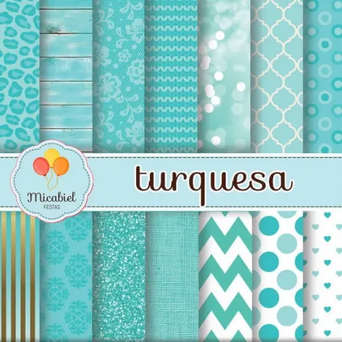 Papel Digital - Turquesa 2