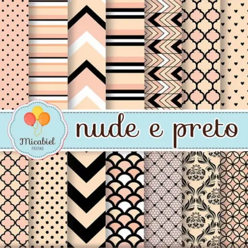 Papel Digital - Nude e Preto 1