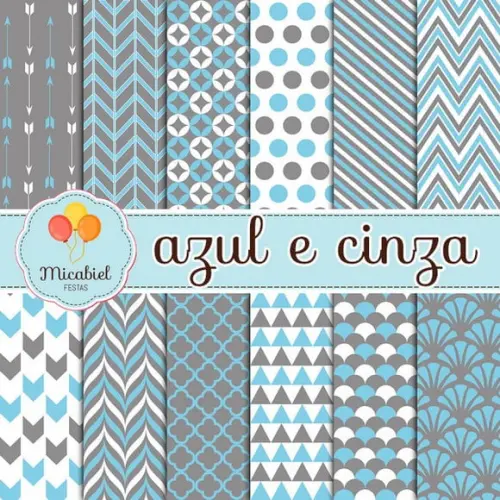 Papel Digital - Azul e Cinza 1