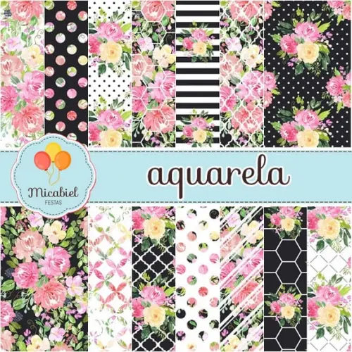 Papel Digital - Aquarela (floral) 1