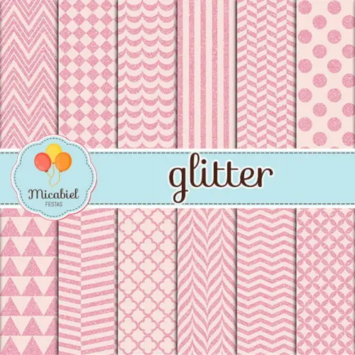 Papel Digital - Glitter (rosa) 1