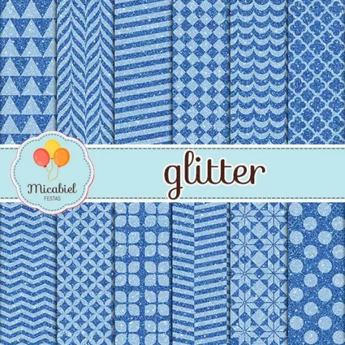 Papel Digital - Glitter (azul) 1