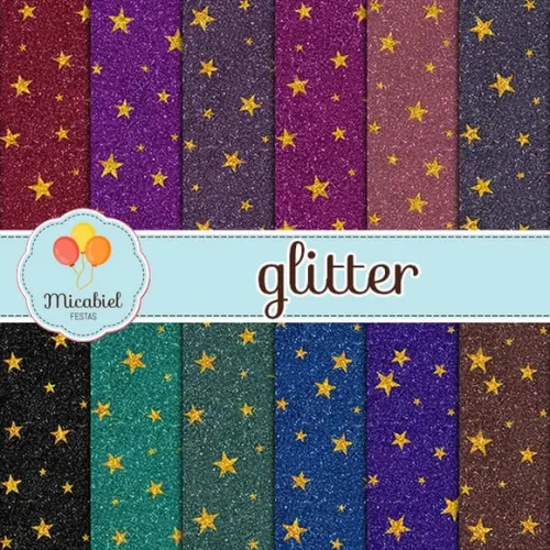 Papel Digital - Glitter (estrelas) 1