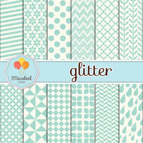 Papel Digital - Glitter (verde) 1