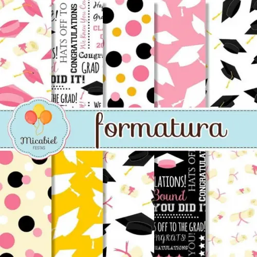 Papel Digital - Formatura 2019 (rosa)