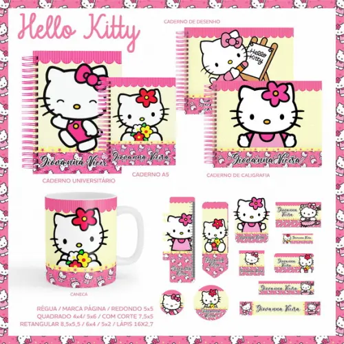 Arquivo Digital - Etiqueta Escolar (Hello Kitty) A