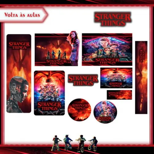 Arquivo de Corte - Etiqueta Escolar (stranger Things) c