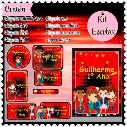 Arquivo de Corte - Etiqueta Escolar (stranger Things) B
