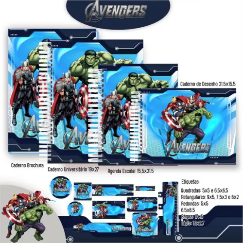 Arquivo Digital - Etiqueta Escolar (vingadores) I