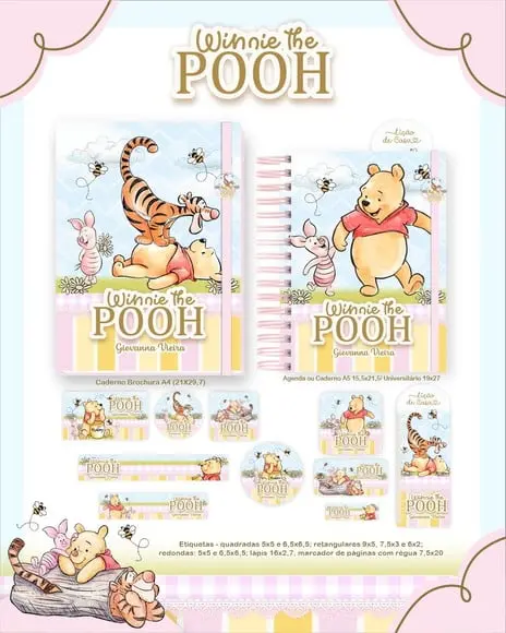 Arquivo Digital - Etiqueta Escolar (ursinho Pooh) G