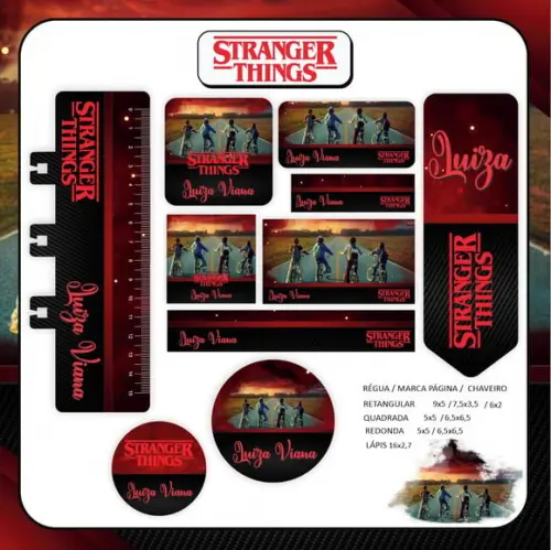 Arquivo Digital - Etiqueta Escolar (stranger Things) a
