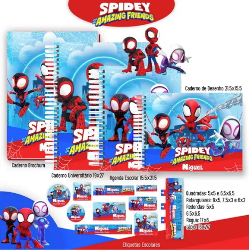 Arquivo Digital - Etiqueta Escolar (spidey e Seus Amigos) B
