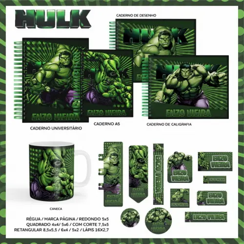 Arquivo Digital - Etiqueta Escolar (Hulk) C
